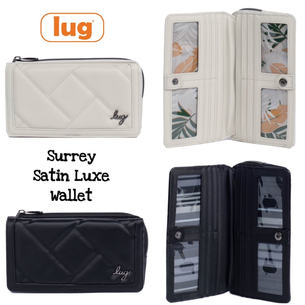 Lug Surrey Satin Luxe VL RFID Wallet NWT Pebble or Black